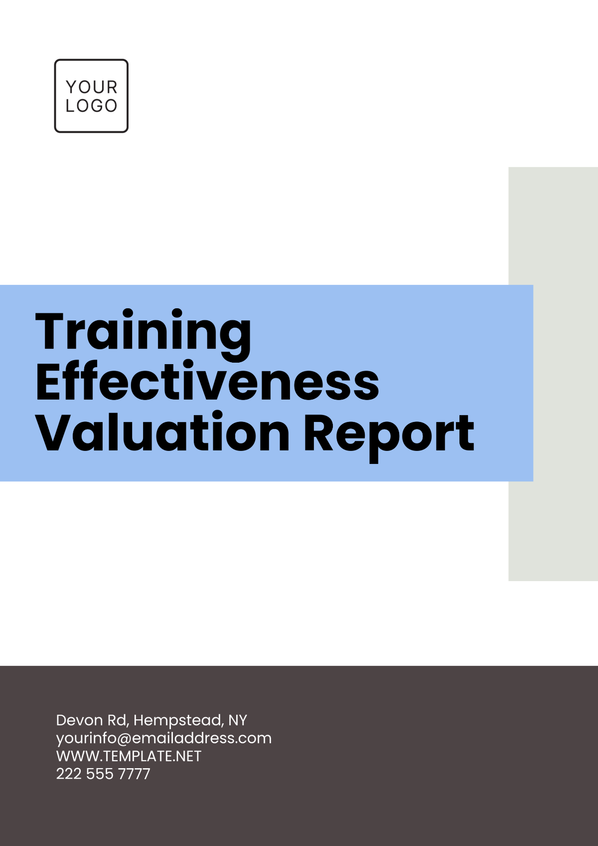 Training Effectiveness Valuation Report Template - Edit Online & Download