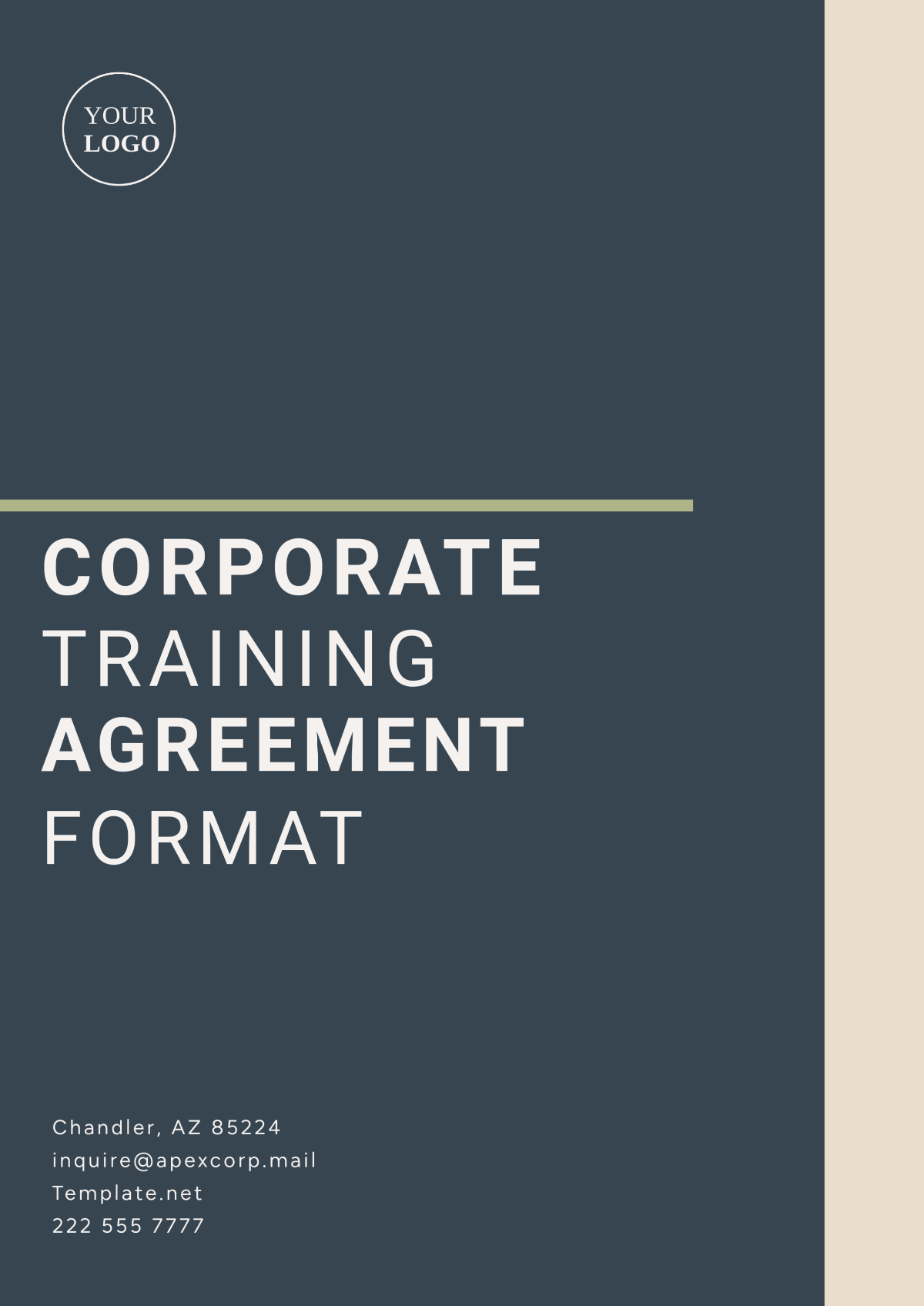 Corporate Training Agreement Format Template - Edit Online & Download