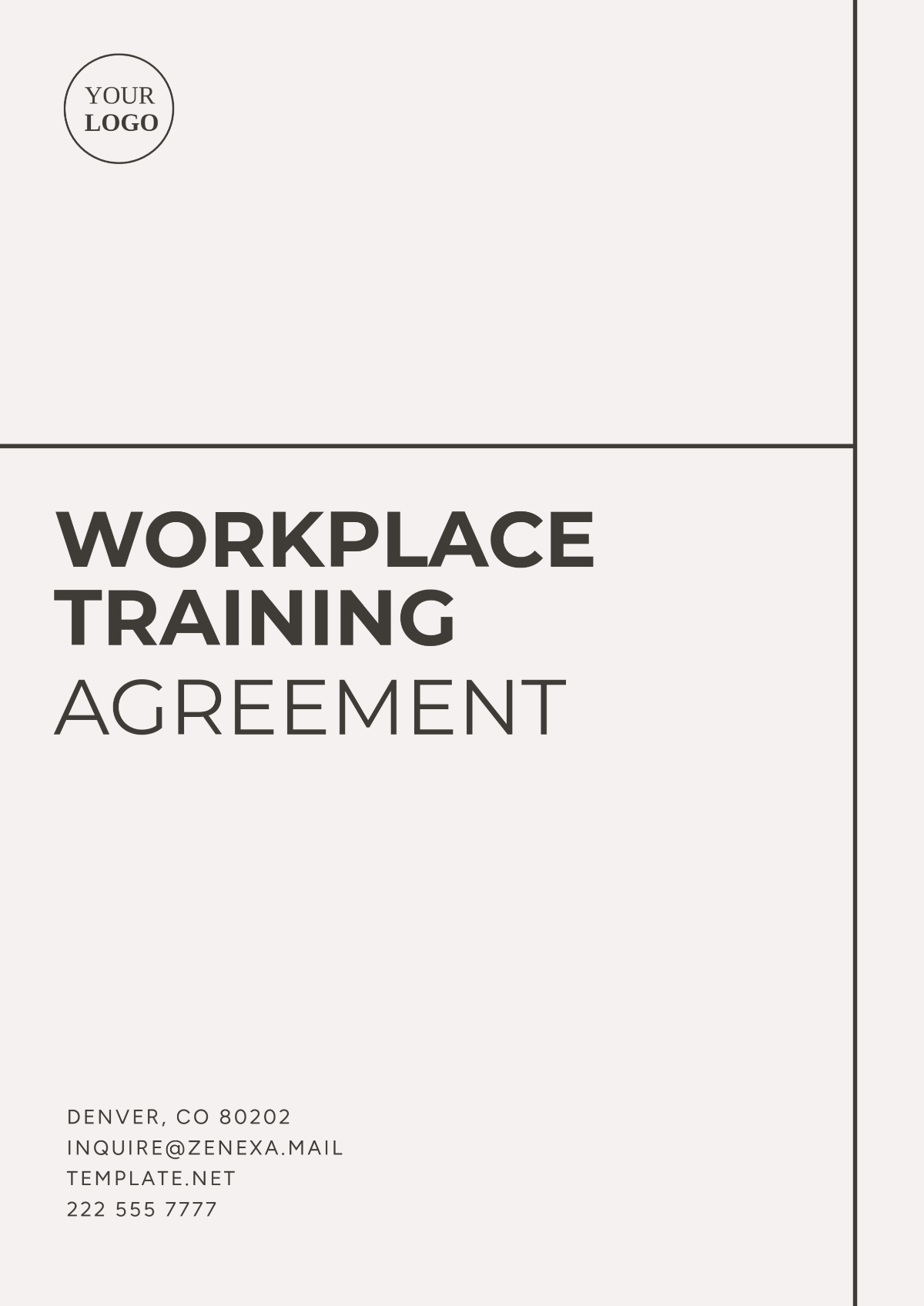 Workplace Training Agreement Template - Edit Online & Download