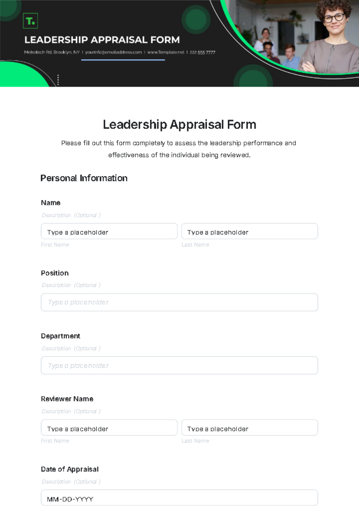 Free Leadership Appraisal Form Template