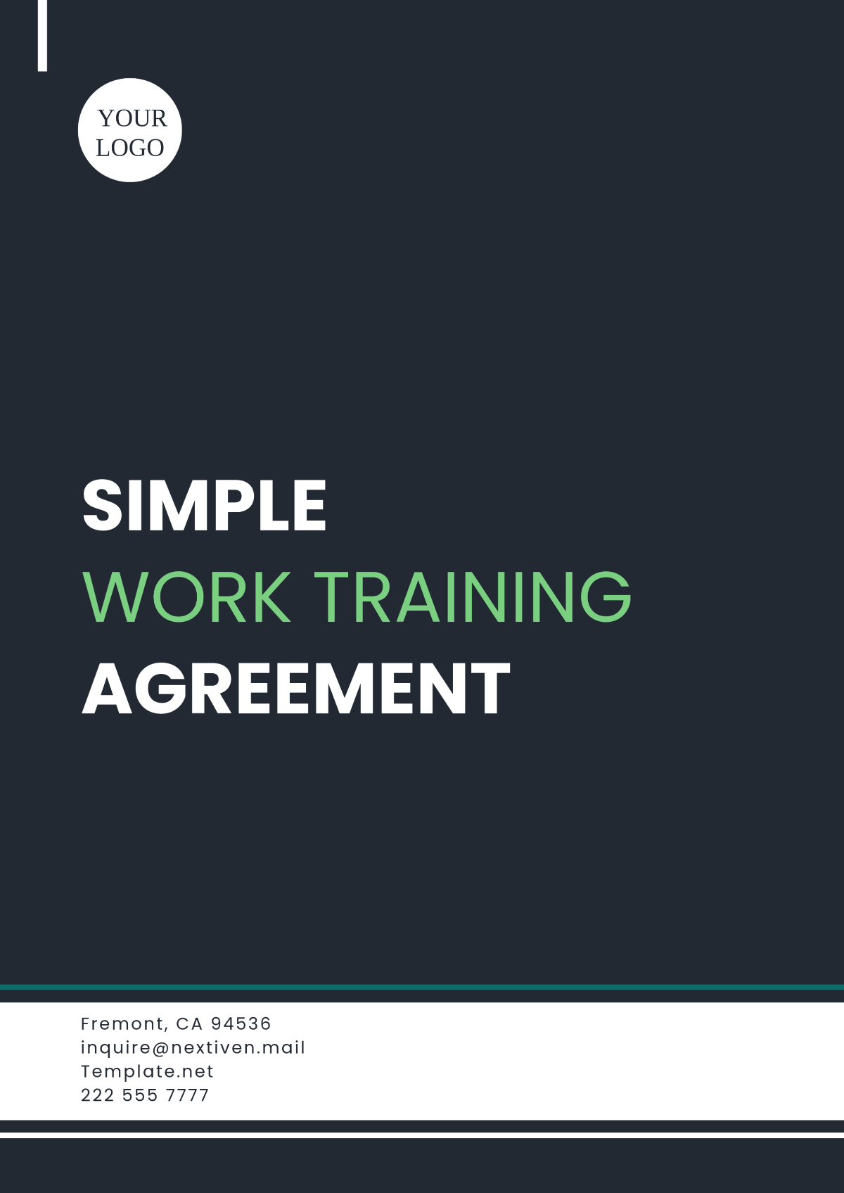 Simple Work Training Agreement Template - Edit Online & Download