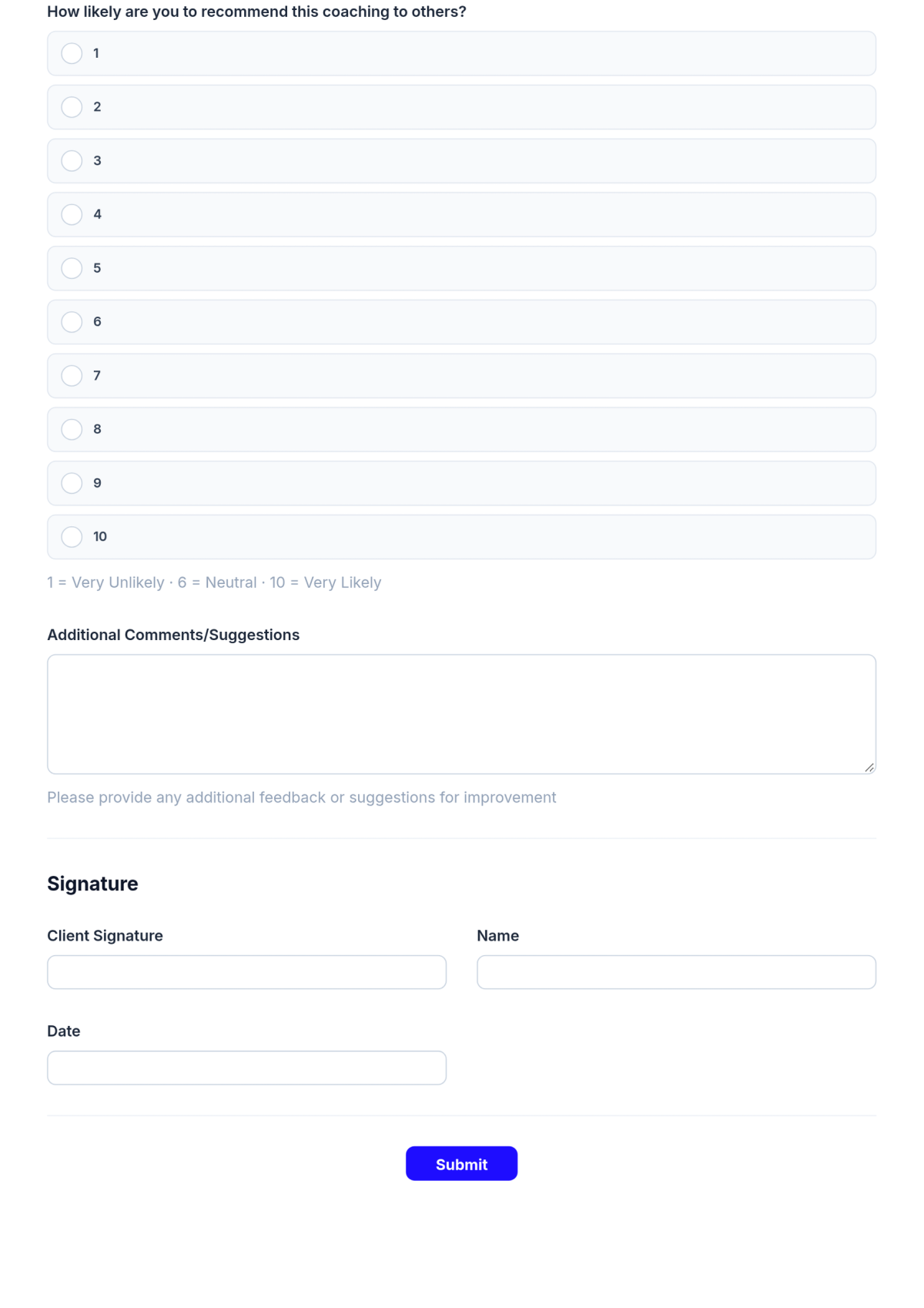 Free Coaching Evaluation Form Template & AI Maker