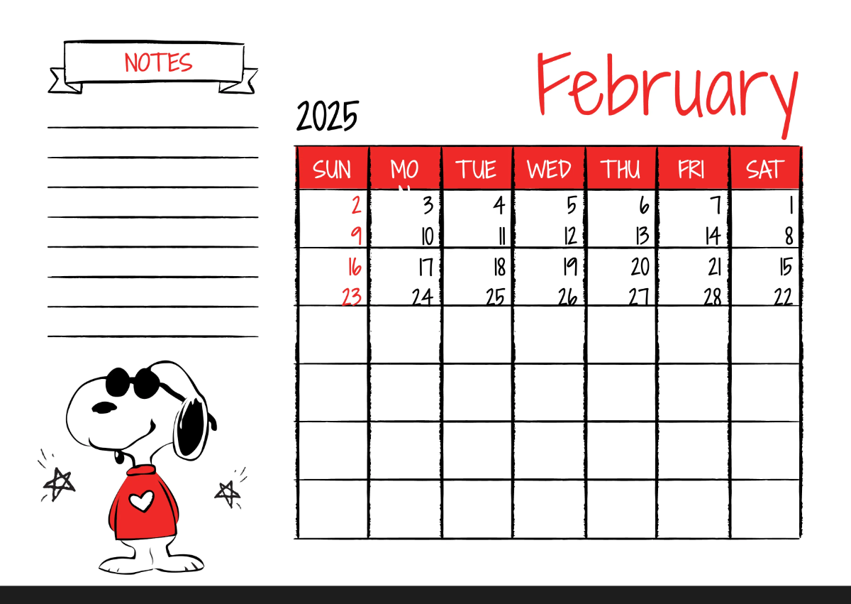 Free Snoopy 2025 Calendar Template to Edit Online