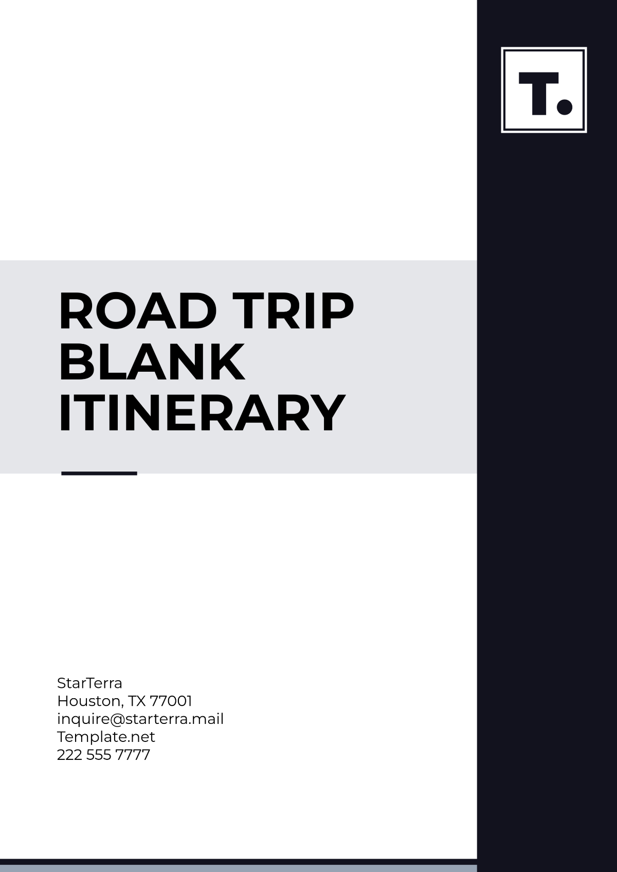 Road Trip Blank Itinerary Template - Edit Online & Download