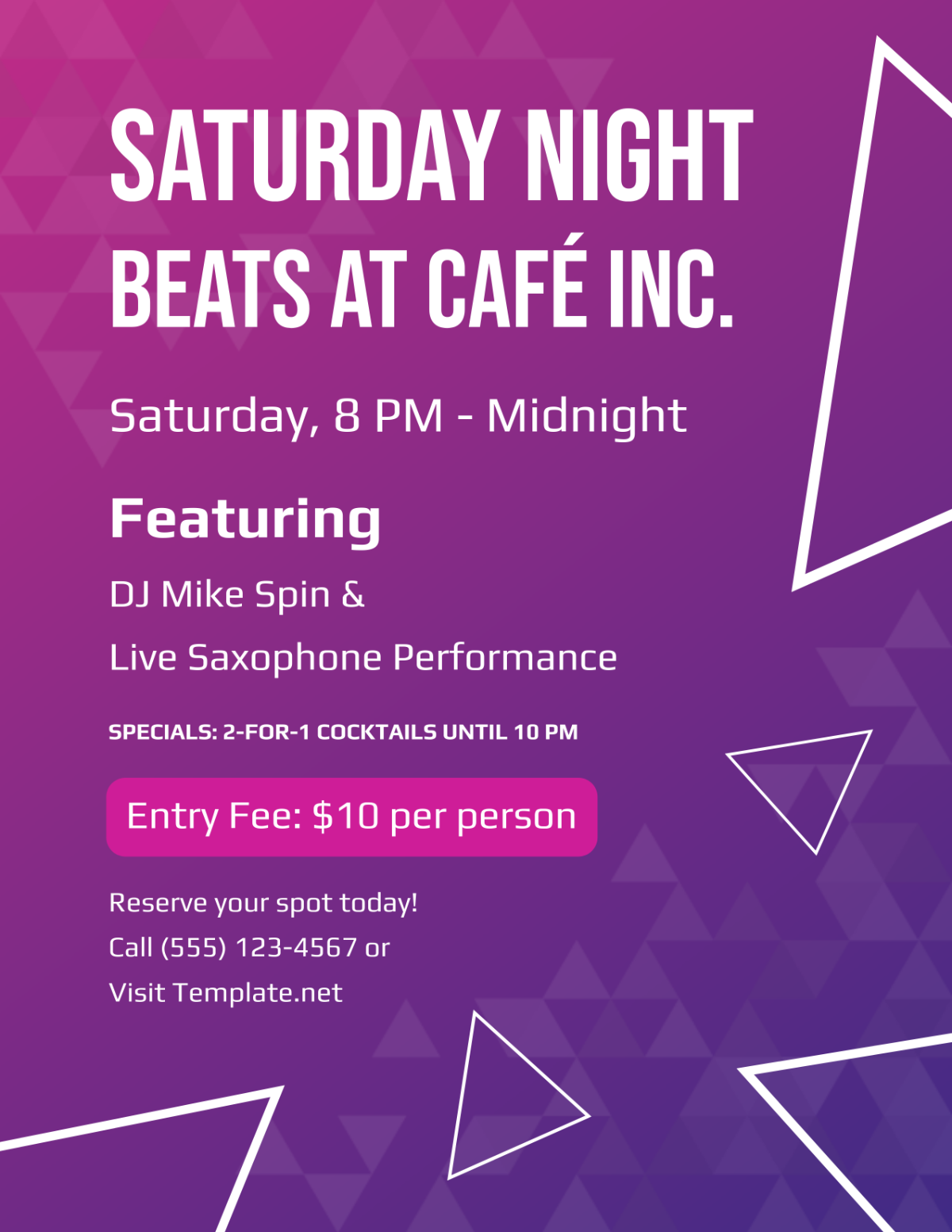 Free Saturday Night Flyer Template