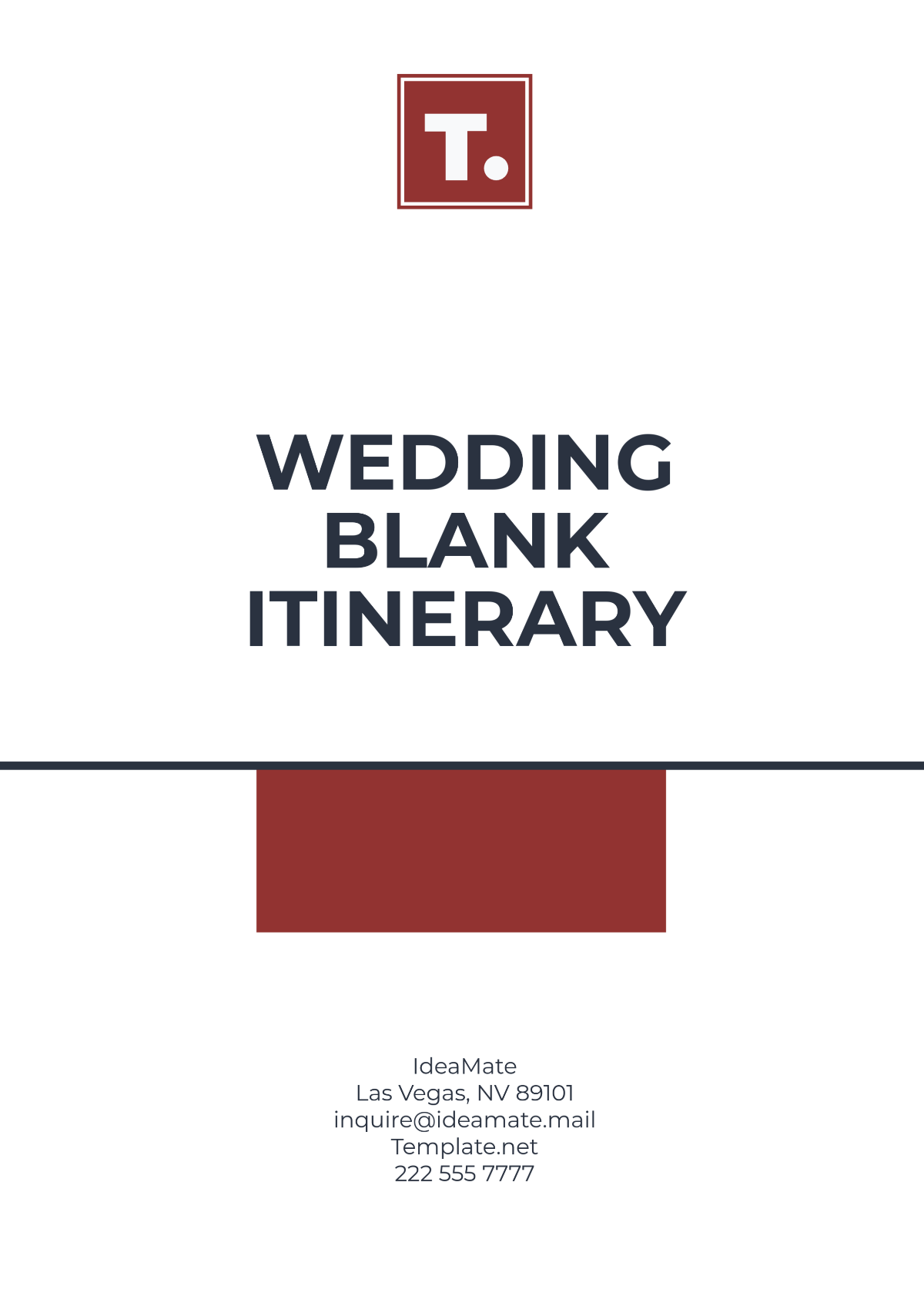 Wedding Blank Itinerary Template - Edit Online & Download