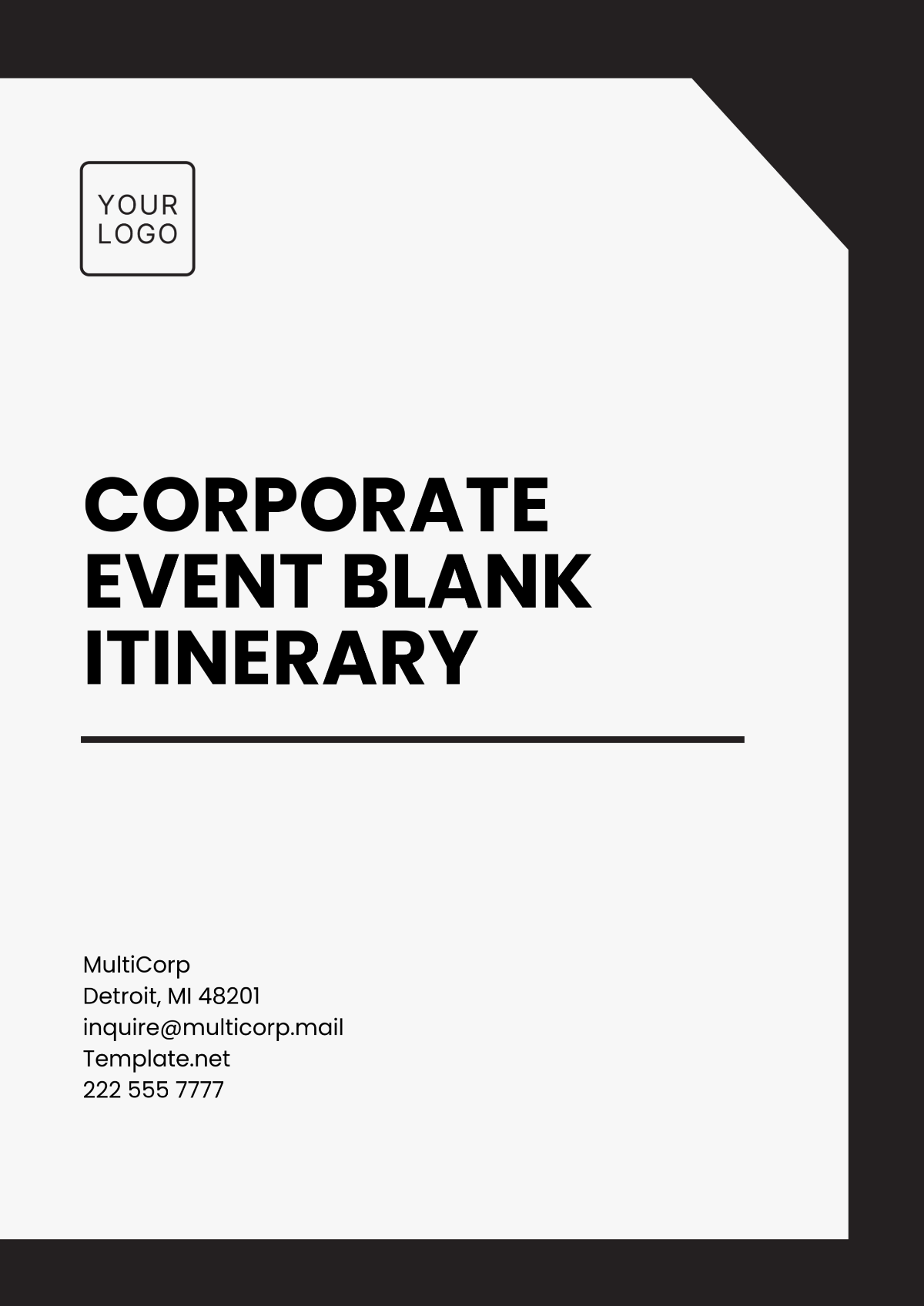 Corporate Event Blank Itinerary Template - Edit Online & Download