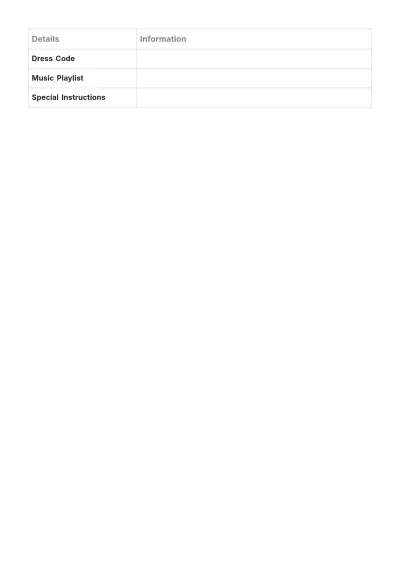 Free Simple Party Blank Itinerary Template to Edit Online
