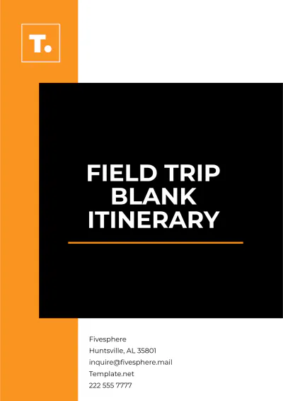 Free Field Trip Blank Itinerary Template to Edit Online