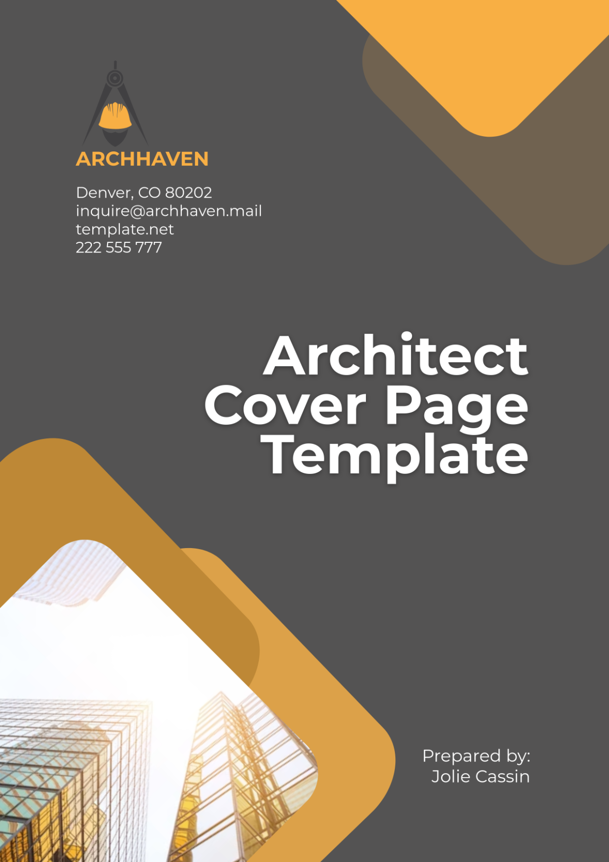 Architect Cover Page Template - Edit Online & Download