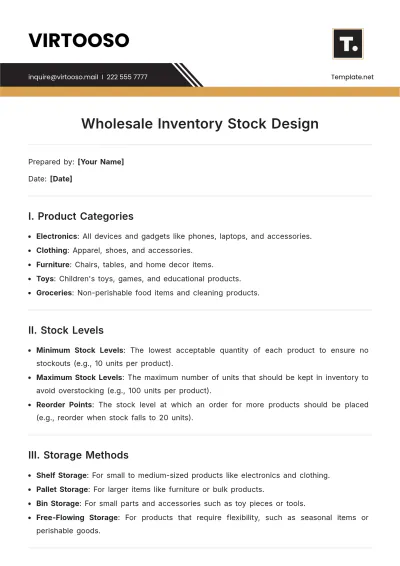 Free Wholesale Inventory Stock Design Template to Edit Online