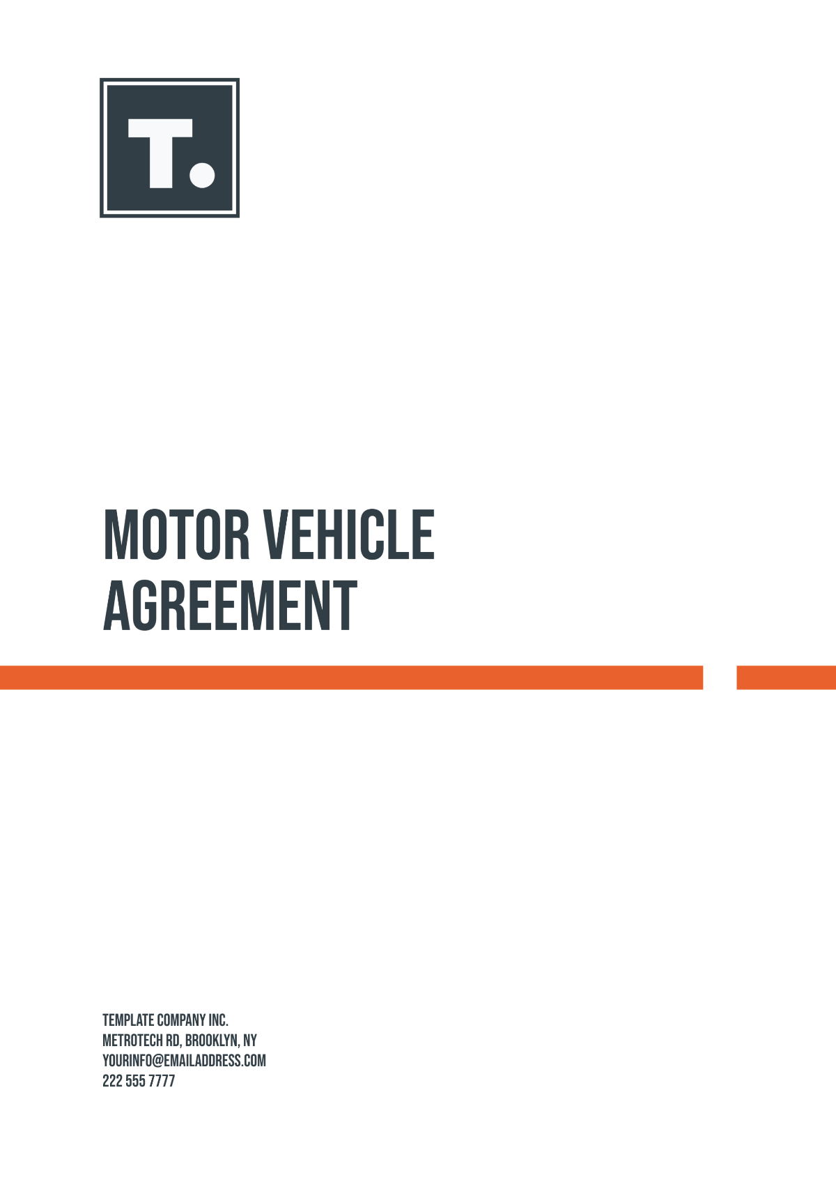 Motor Vehicle Agreement Template - Edit Online & Download