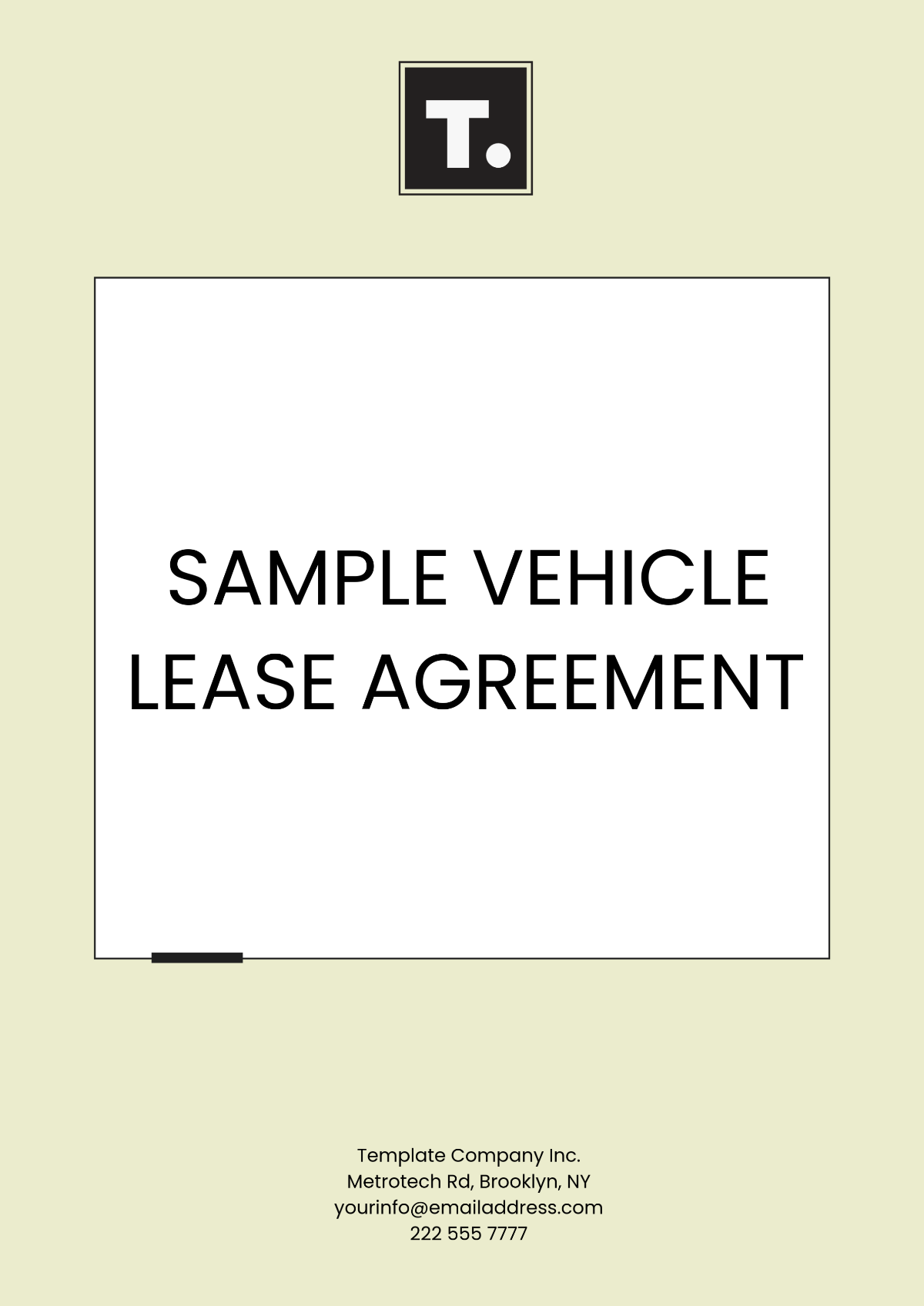 Sample Vehicle Lease Agreement Template - Edit Online & Download