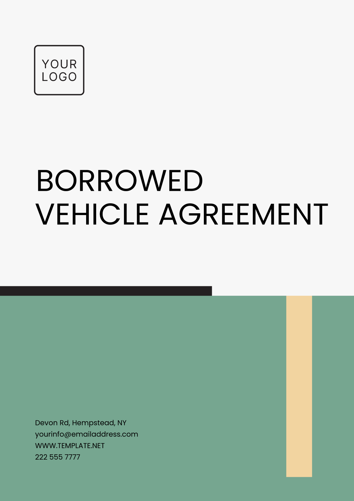 Borrowed Vehicle Agreement Template - Edit Online & Download