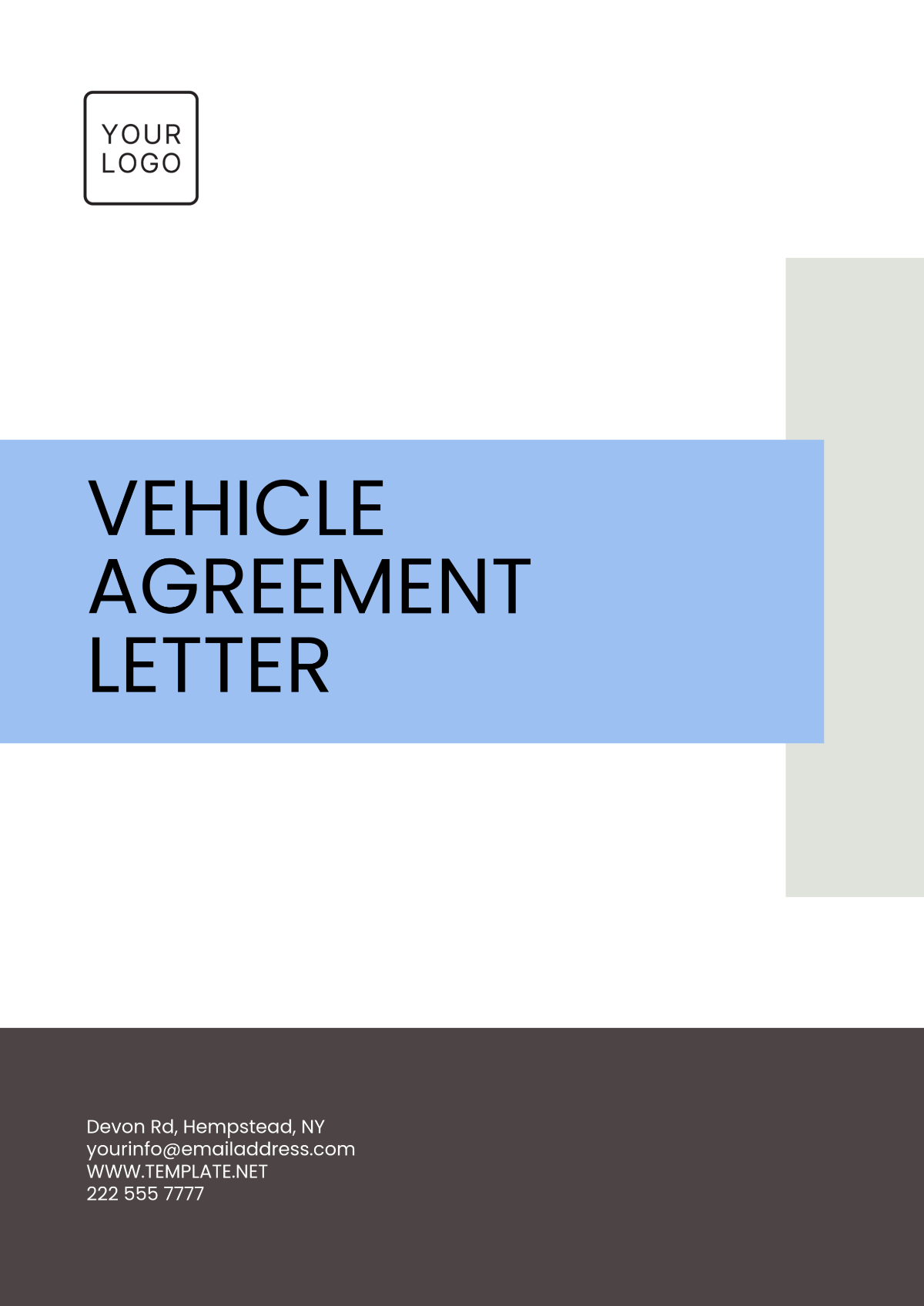 Vehicle Agreement Letter Template