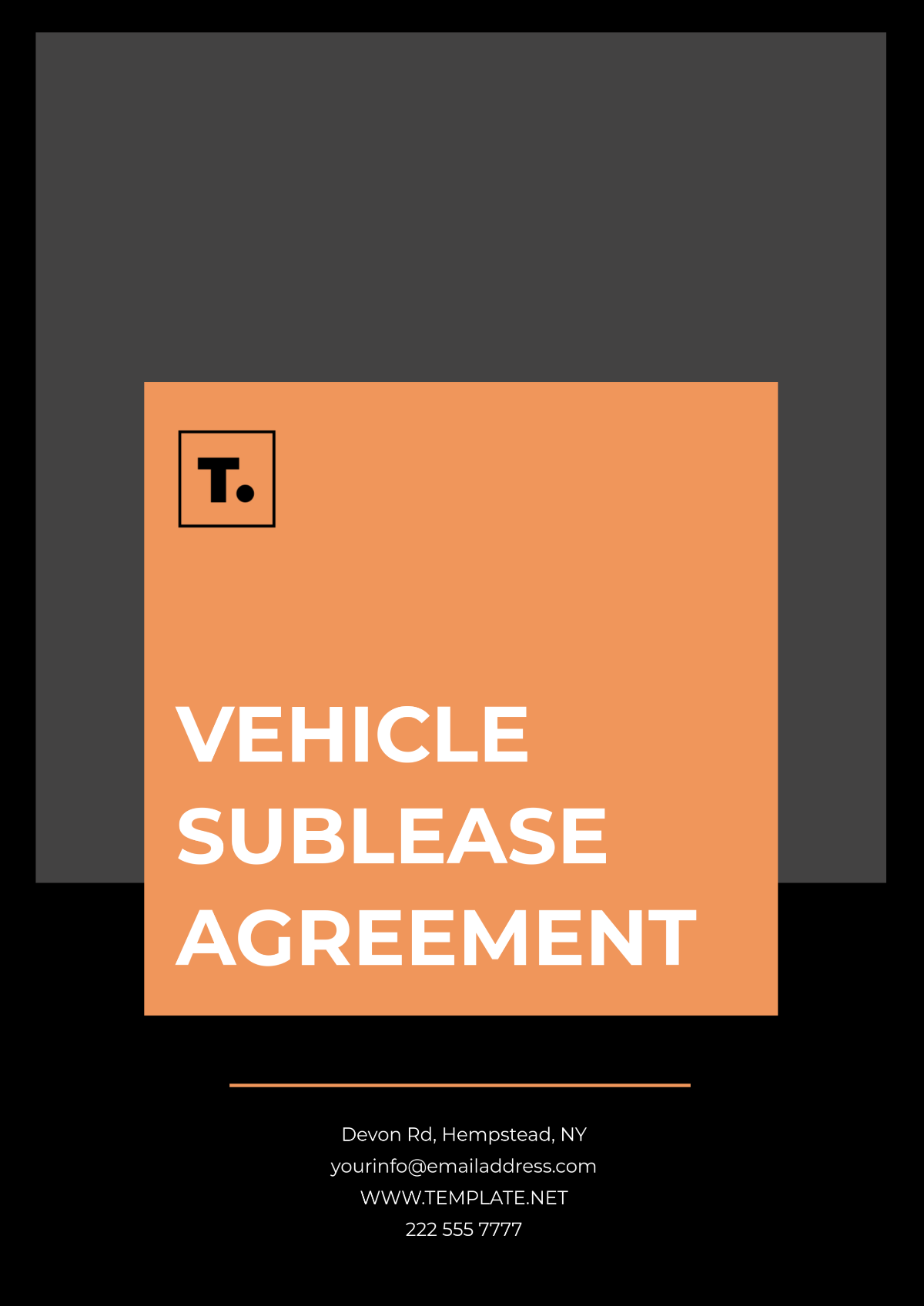 Vehicle Sublease Agreement Template - Edit Online & Download