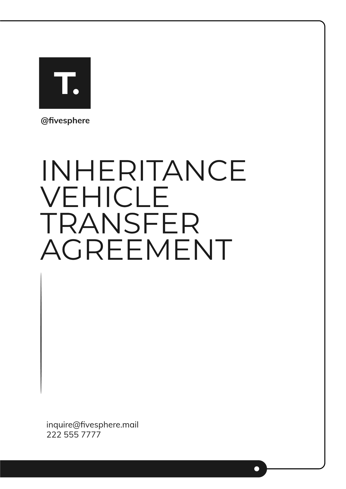 Inheritance Vehicle Transfer Agreement Template - Edit Online & Download