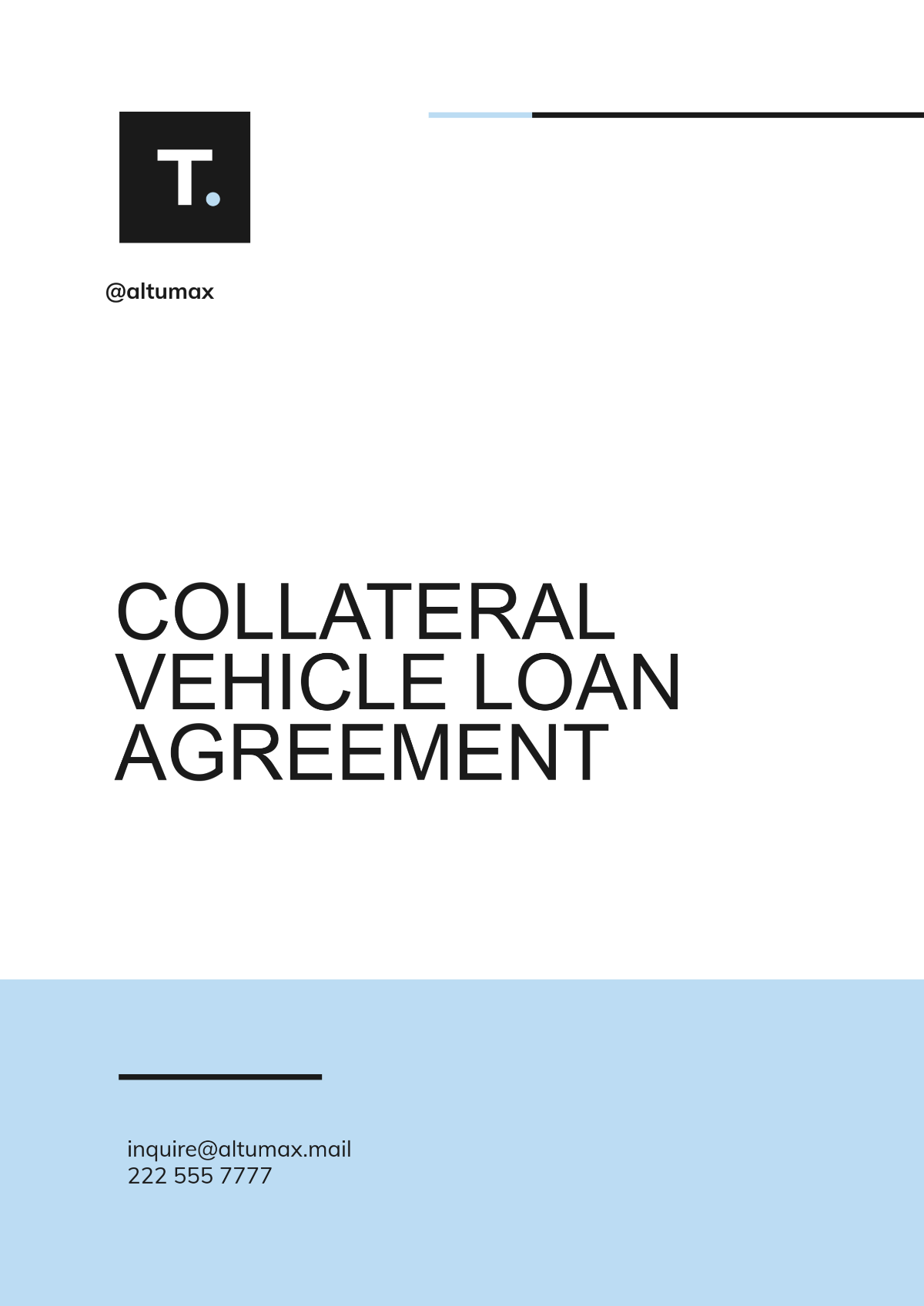 Collateral Vehicle Loan Agreement Template - Edit Online & Download