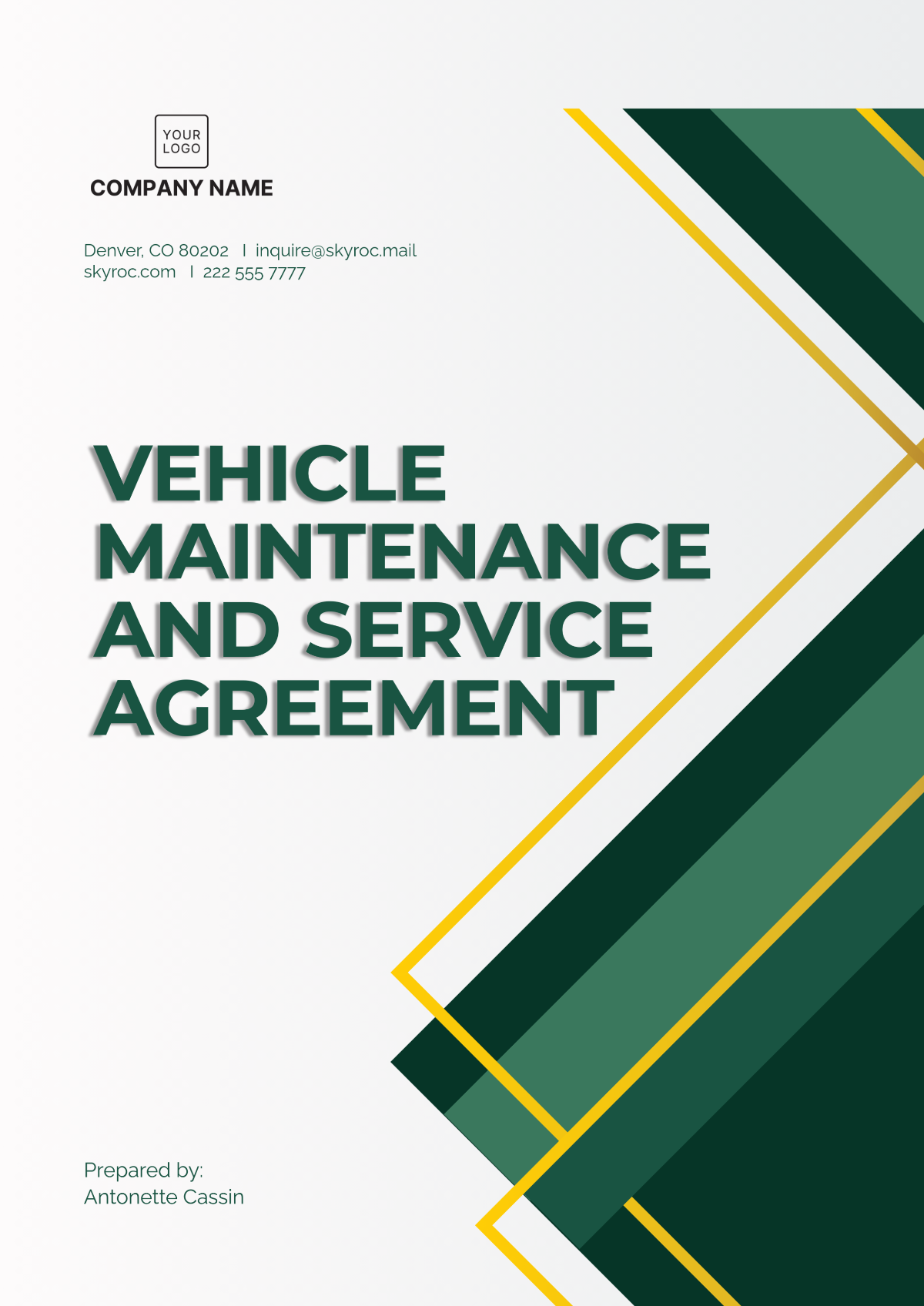 Vehicle Maintenance and Service Agreement Template - Edit Online & Download