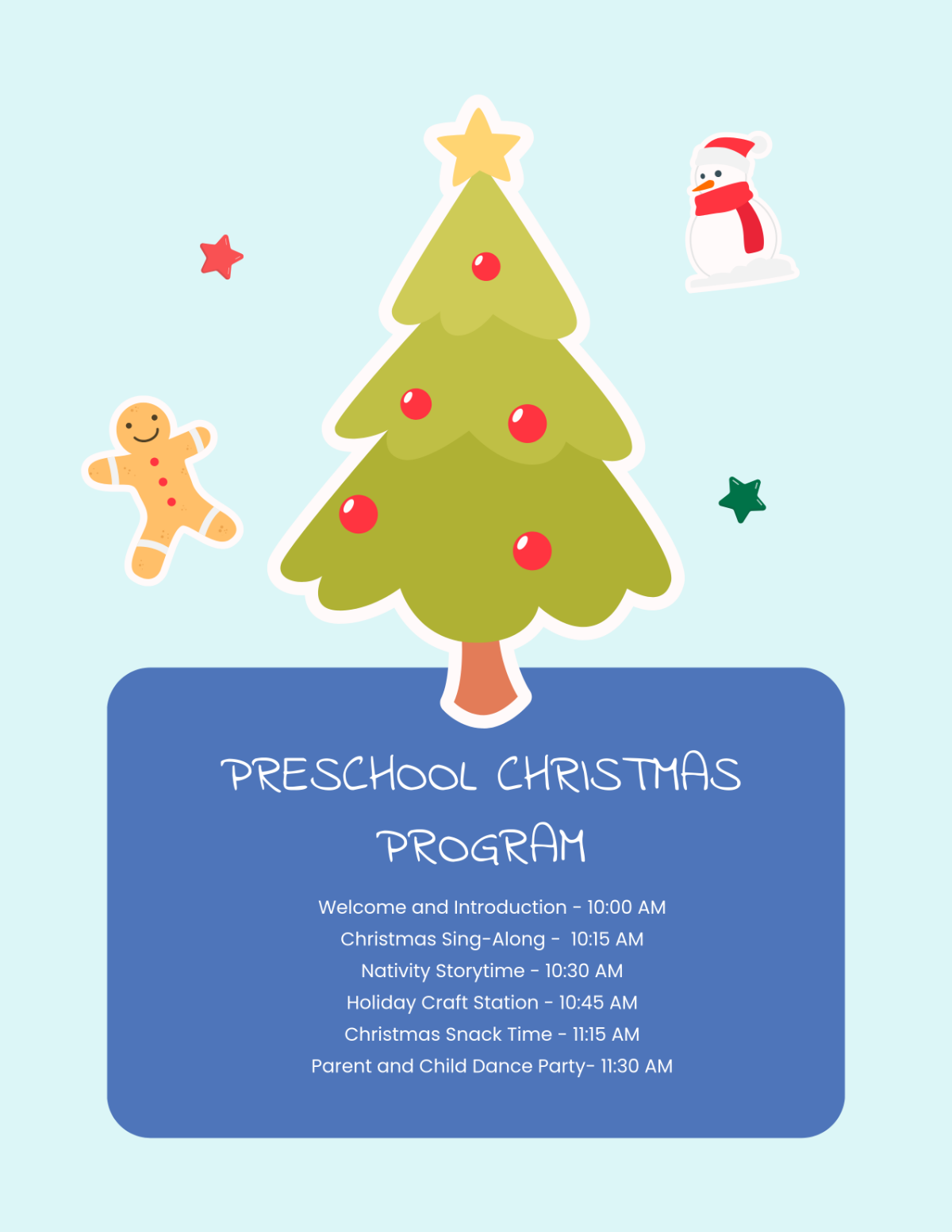 Free Preschool Christmas Program Template - Edit Online & Download