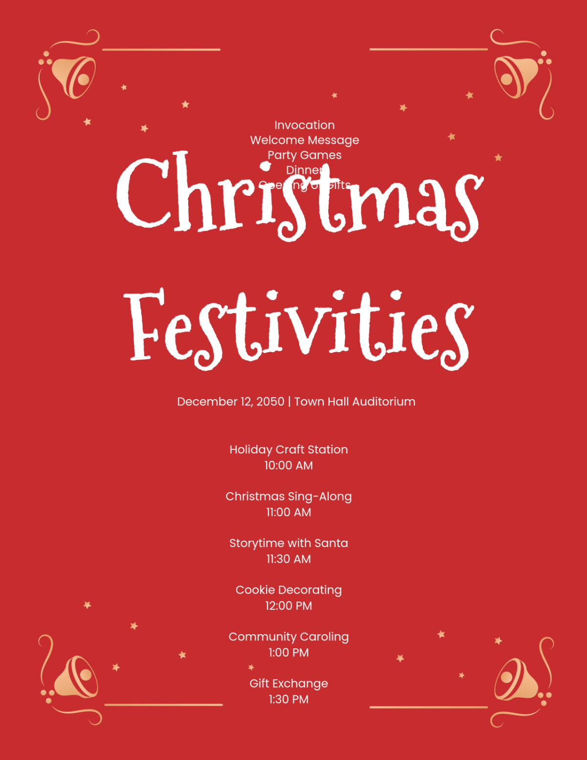 Free Christmas Program Invitation Template - Edit Online & Download