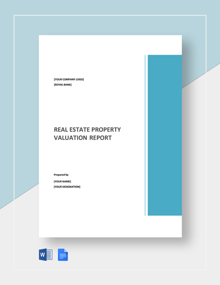 Real Estate Property Valuation Report Template - Word ...