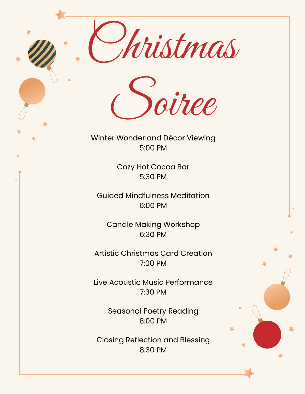 Free Aesthetic Christmas Program Border Template - Edit Online & Download