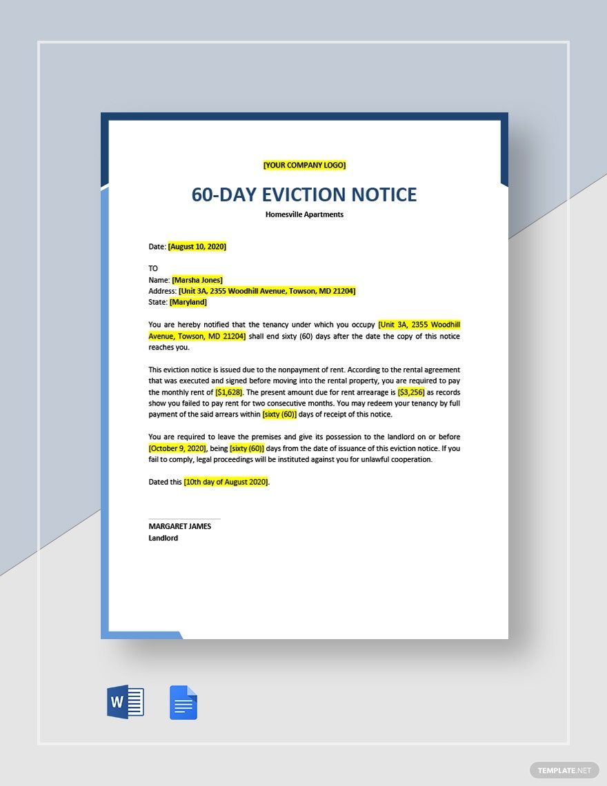 60-Day Eviction Notice Template