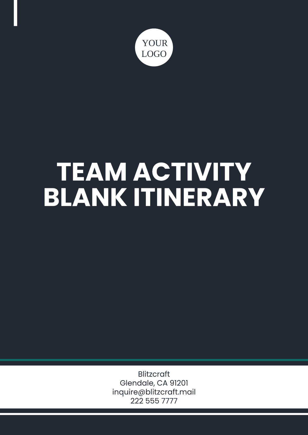 Team Activity Blank Itinerary Template - Edit Online & Download