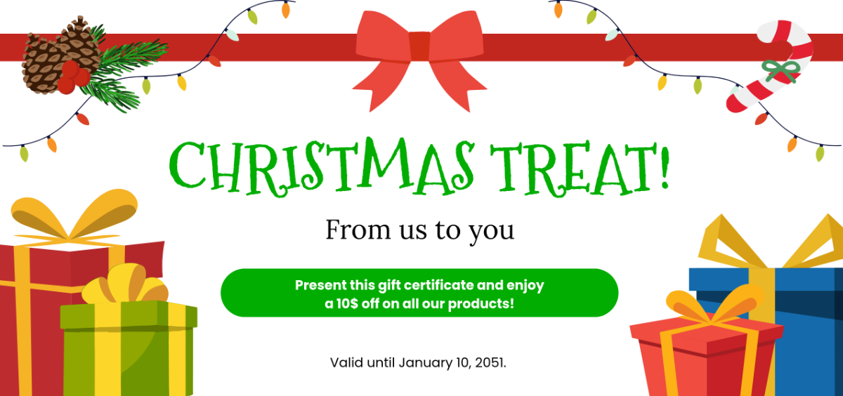 Free Christmas Gift Certificate Template - Edit Online & Download