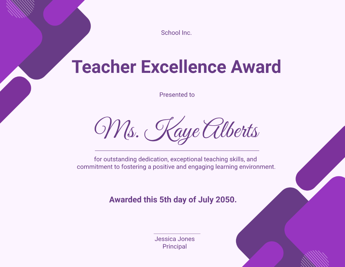 Free Modern Teacher Certificate Template - Edit Online & Download