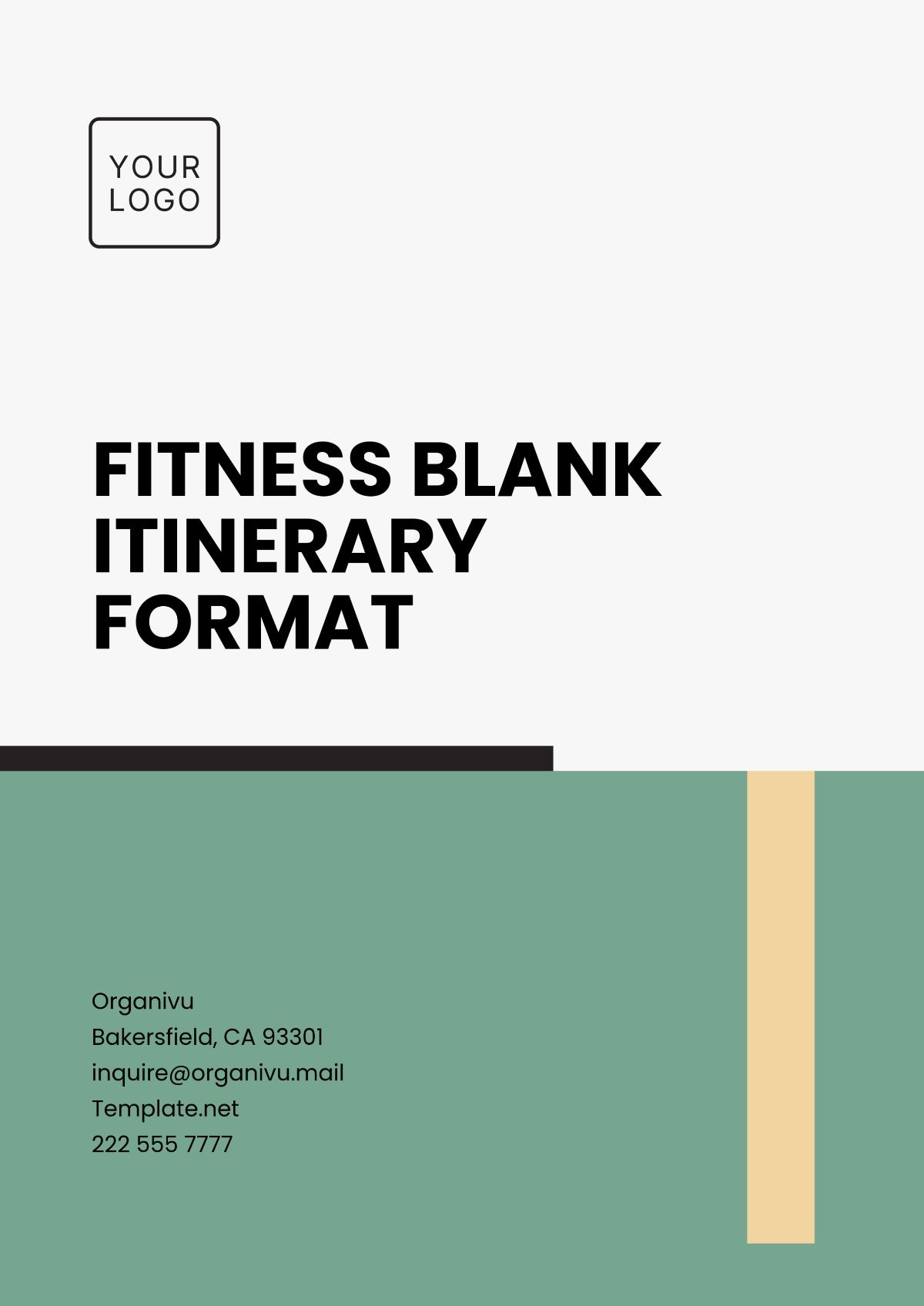 Fitness Blank Itinerary Format Template - Edit Online & Download