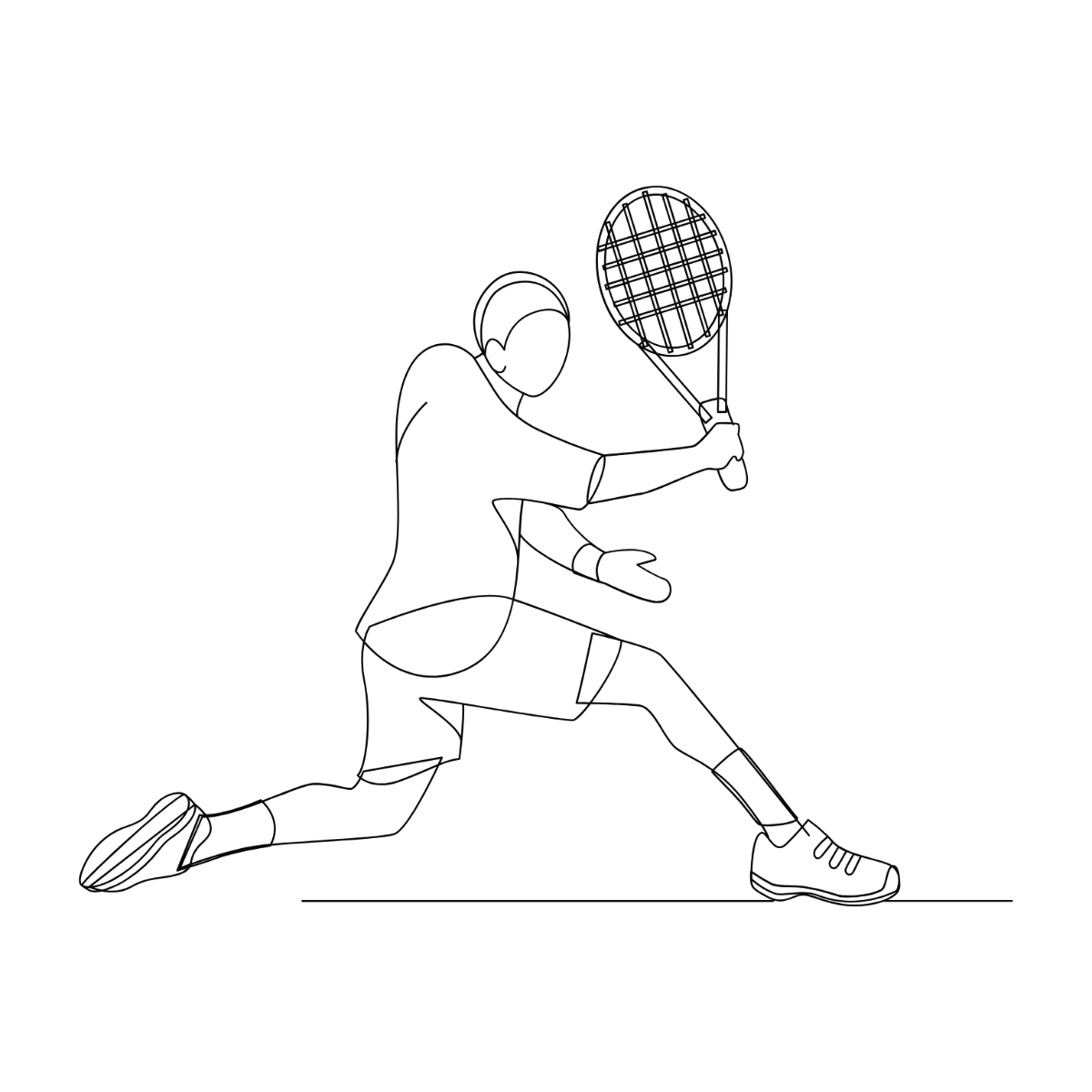 Free Tennis Outline Clipart Template - Edit Online & Download