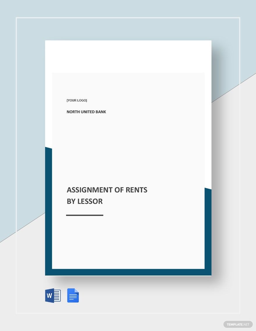 Assignment of Rents by Lessor Template in Word, Google Docs, Apple Pages