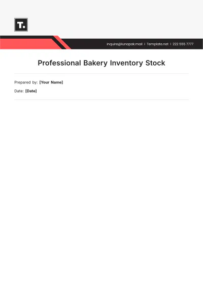 Free Professional Bakery Inventory Stock Template to Edit Online