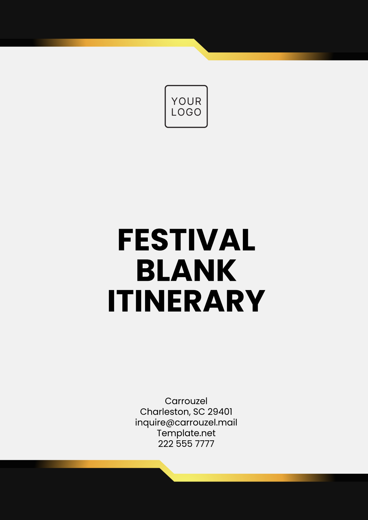 Festival Blank Itinerary Template - Edit Online & Download