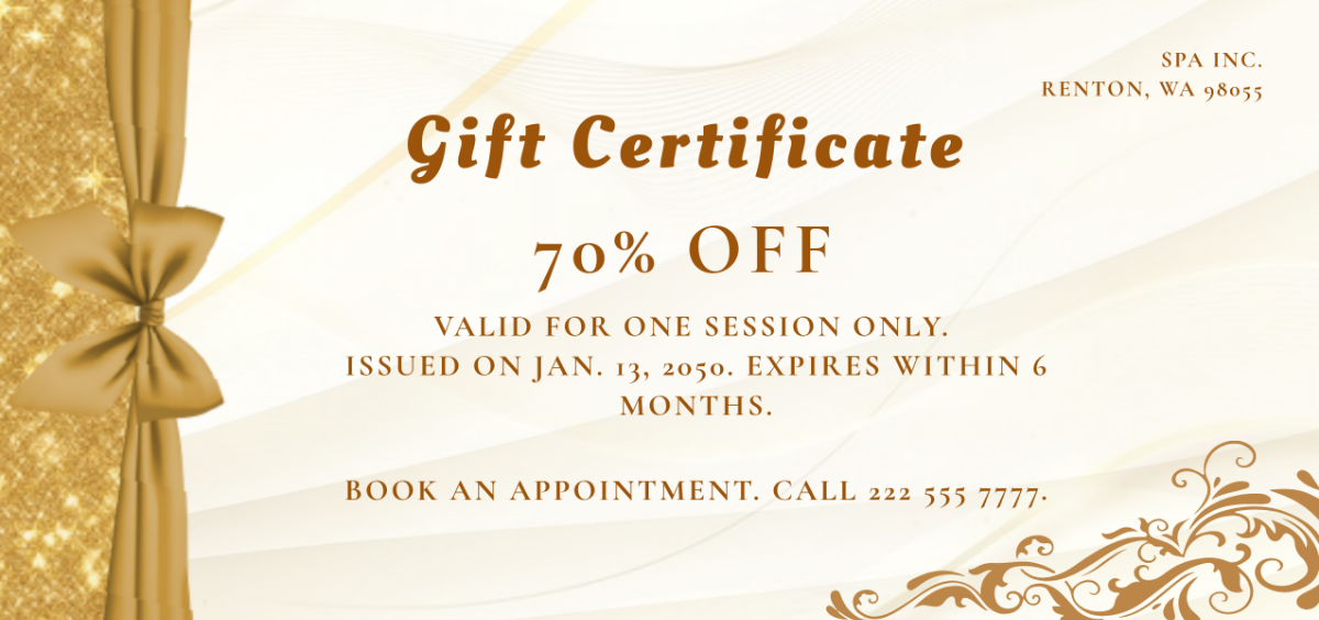 Free Luxury Spa Gift Certificate Template - Edit Online & Download