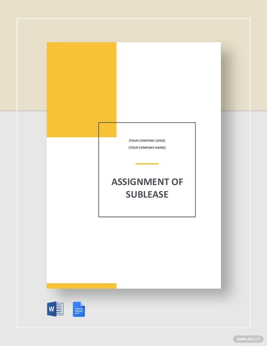 Assignment of Sublease Template