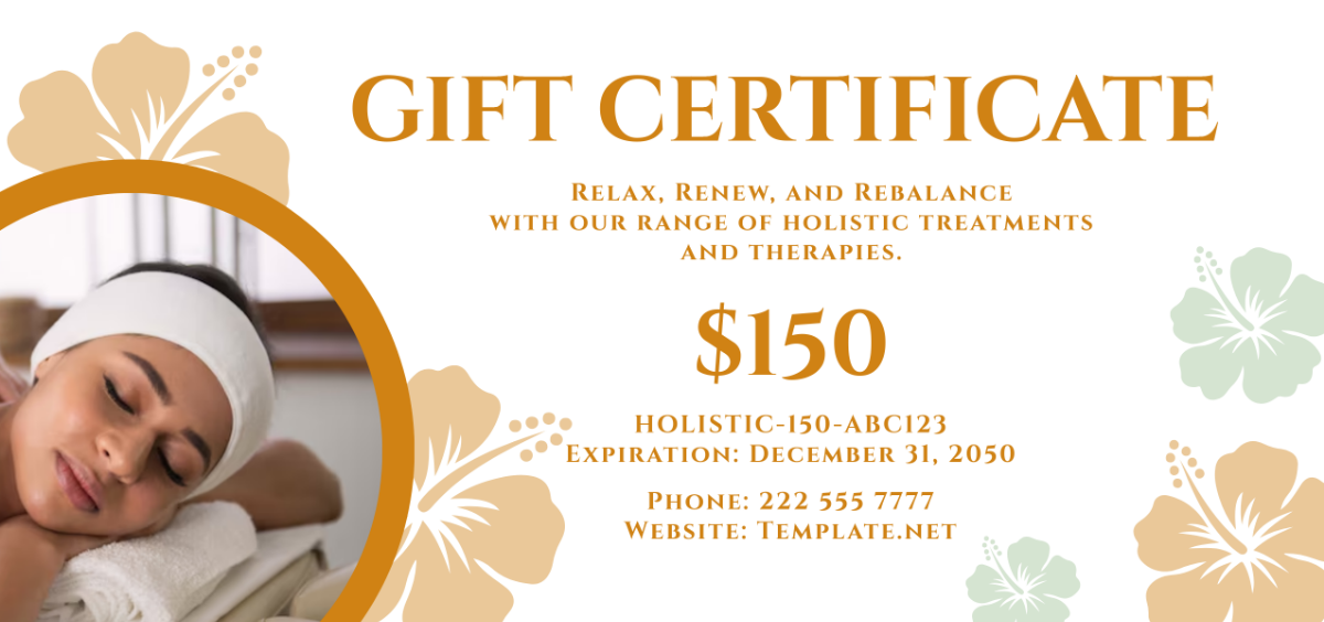 Free Holistic Spa Gift Certificate Template - Edit Online & Download