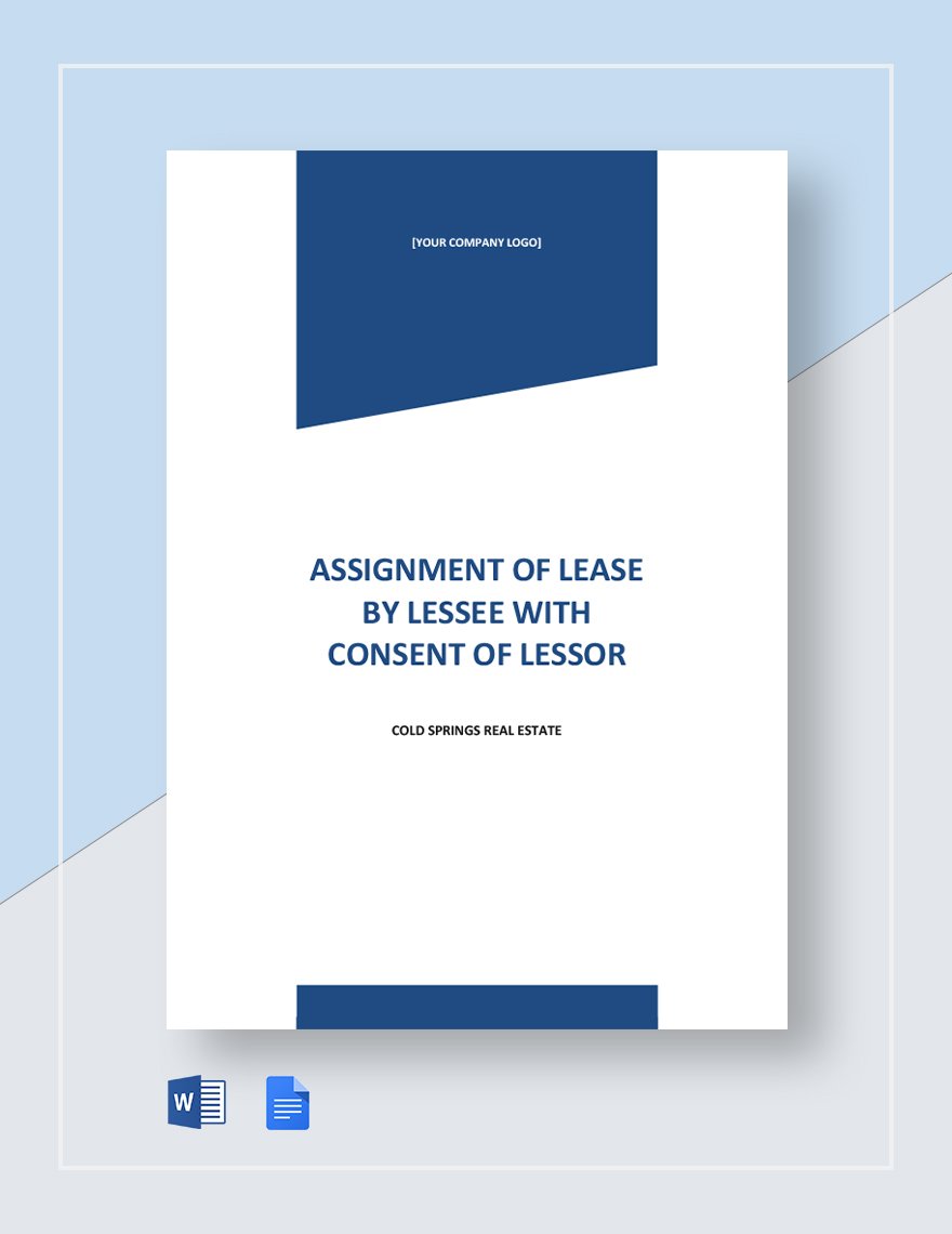Assignment of Lease by Lessee With Consent of Lessor Template