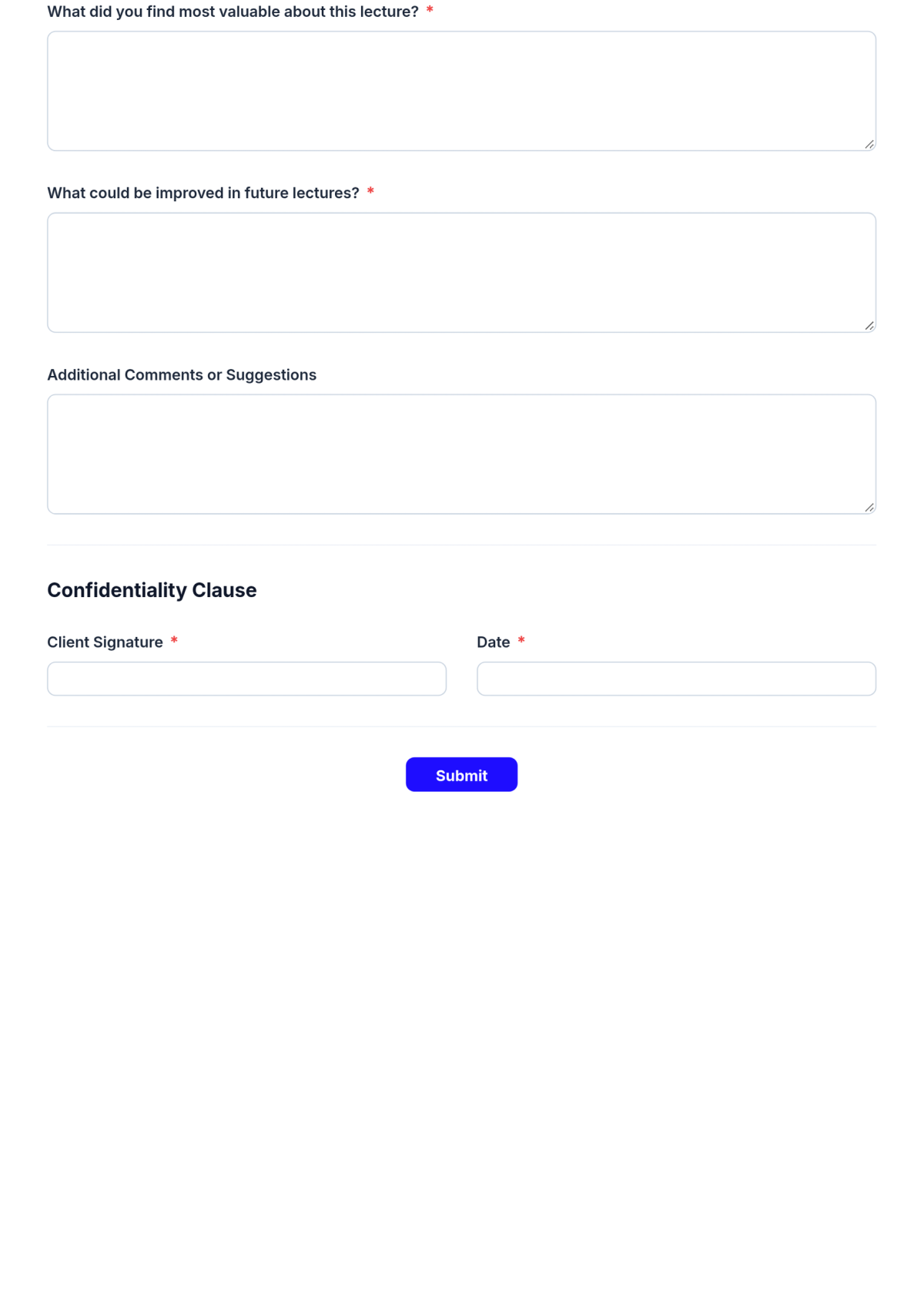 Free Lecture Evaluation Form Template & AI Maker