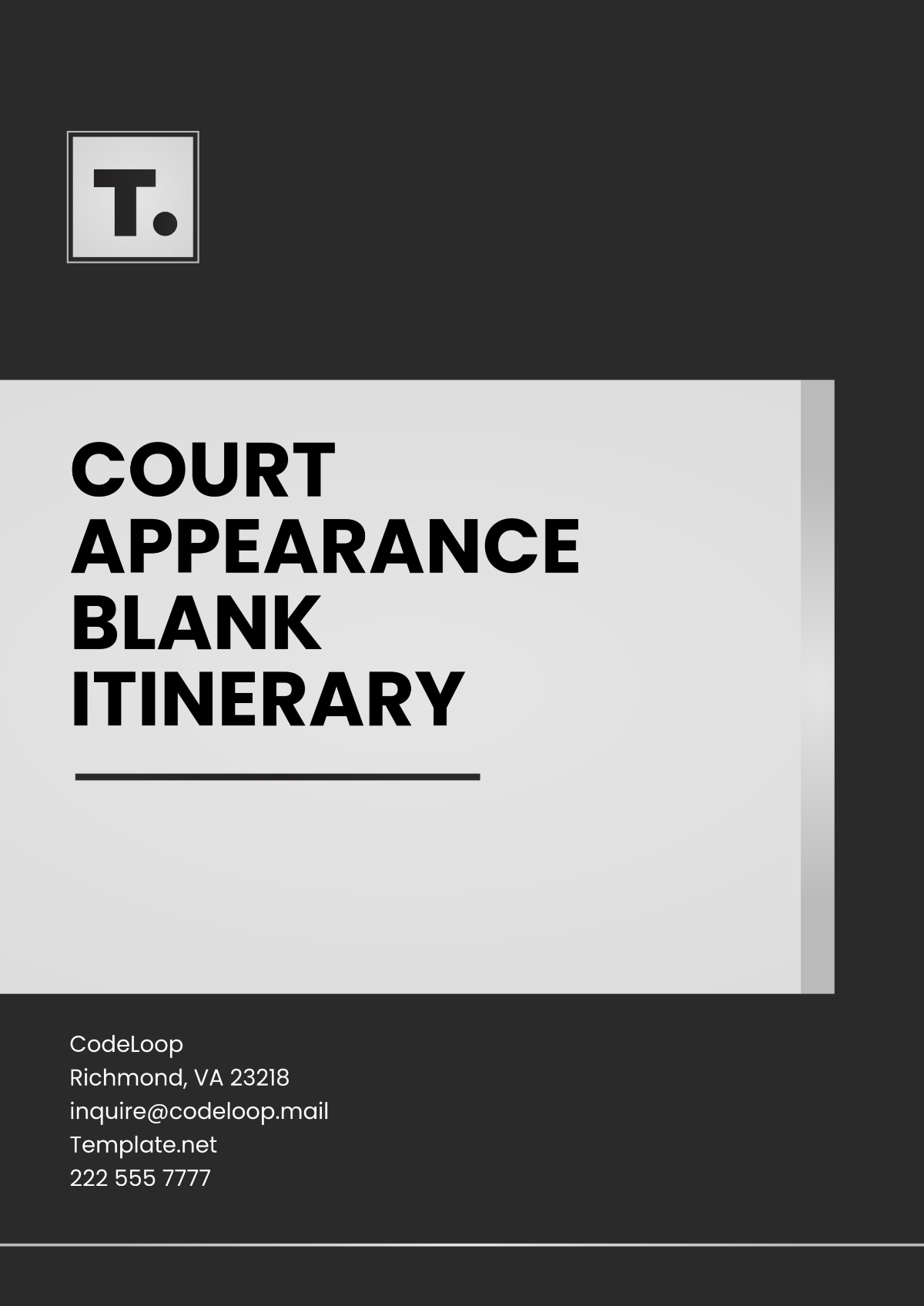 Court Appearance Blank Itinerary Template - Edit Online & Download