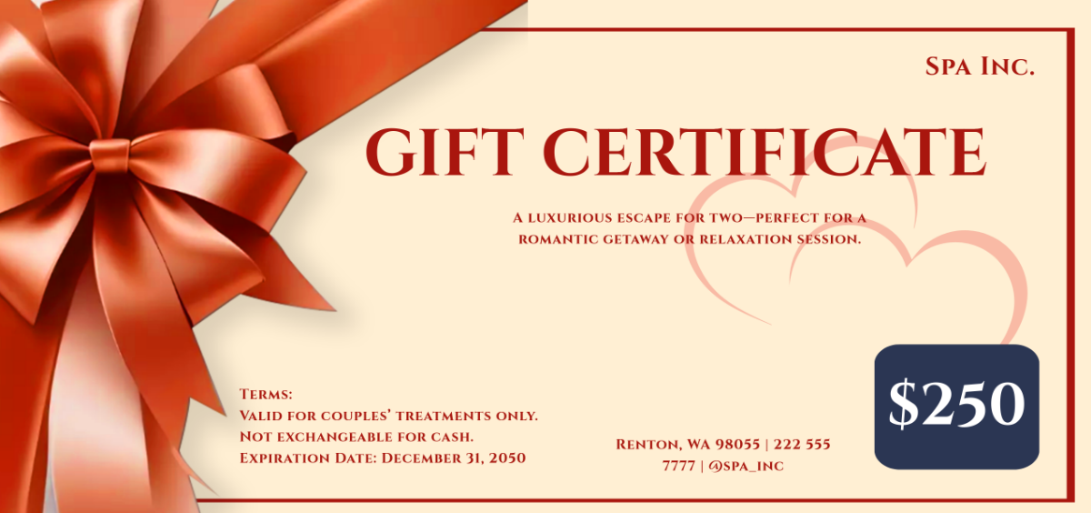 Free Couples Spa Gift Certificate Template - Edit Online & Download