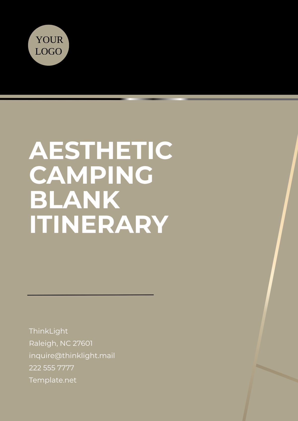 Aesthetic Camping Blank Itinerary Template - Edit Online & Download