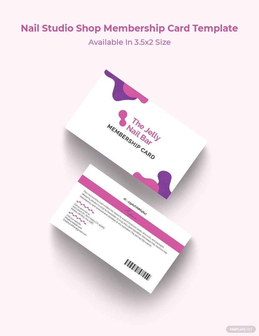 Free Nail Studio Shop Membership card Template in Word, Illustrator, PSD, Publisher, InDesign