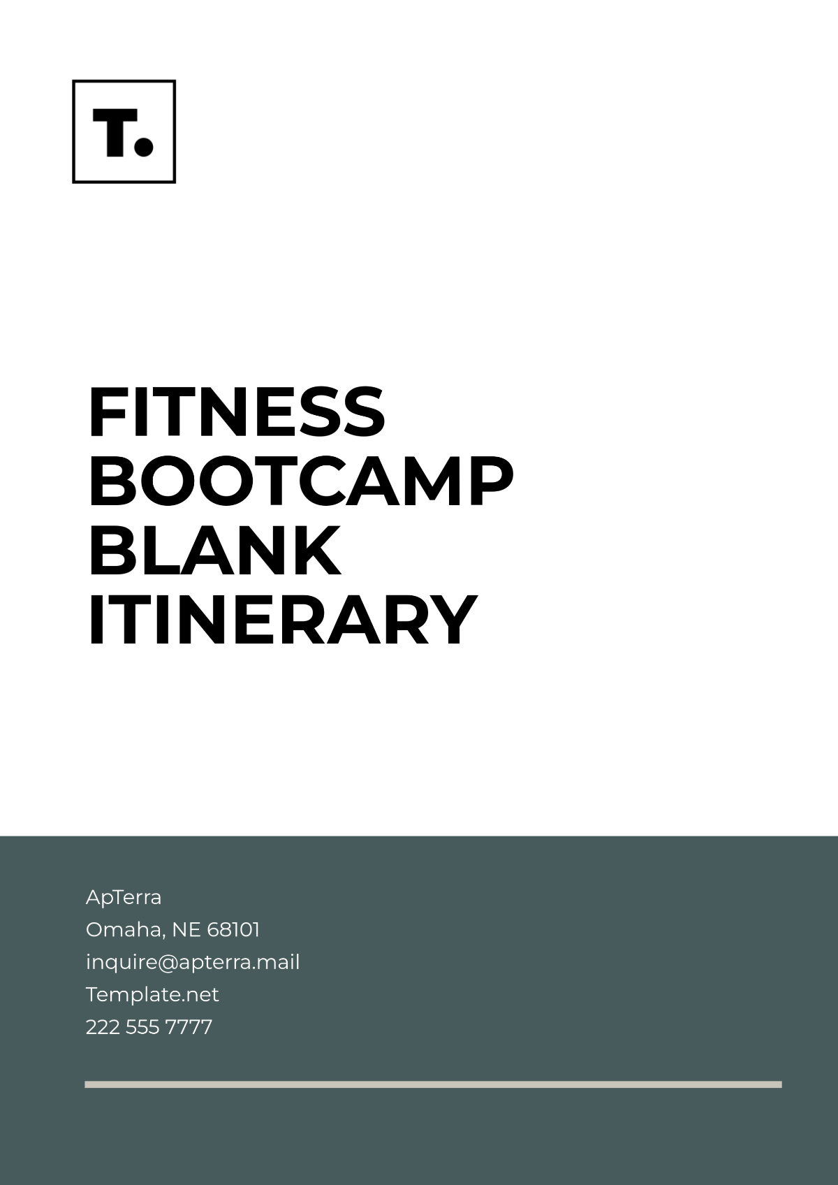 Fitness Bootcamp Blank Itinerary Template - Edit Online & Download