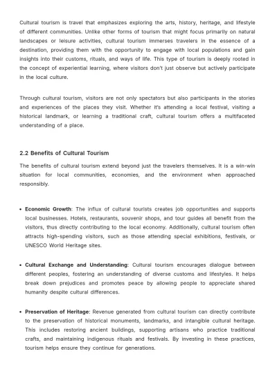 Free Tourism Cultural Guide Template to Edit Online