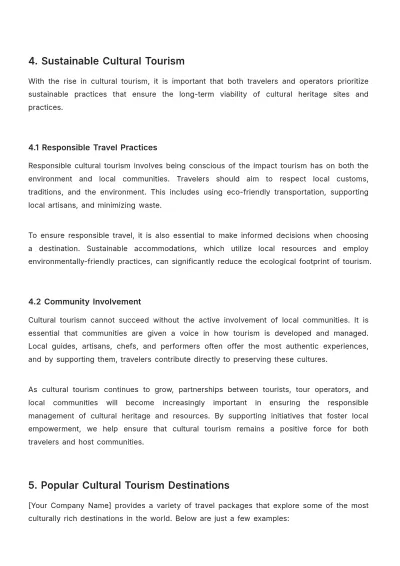 Free Tourism Cultural Guide Template to Edit Online