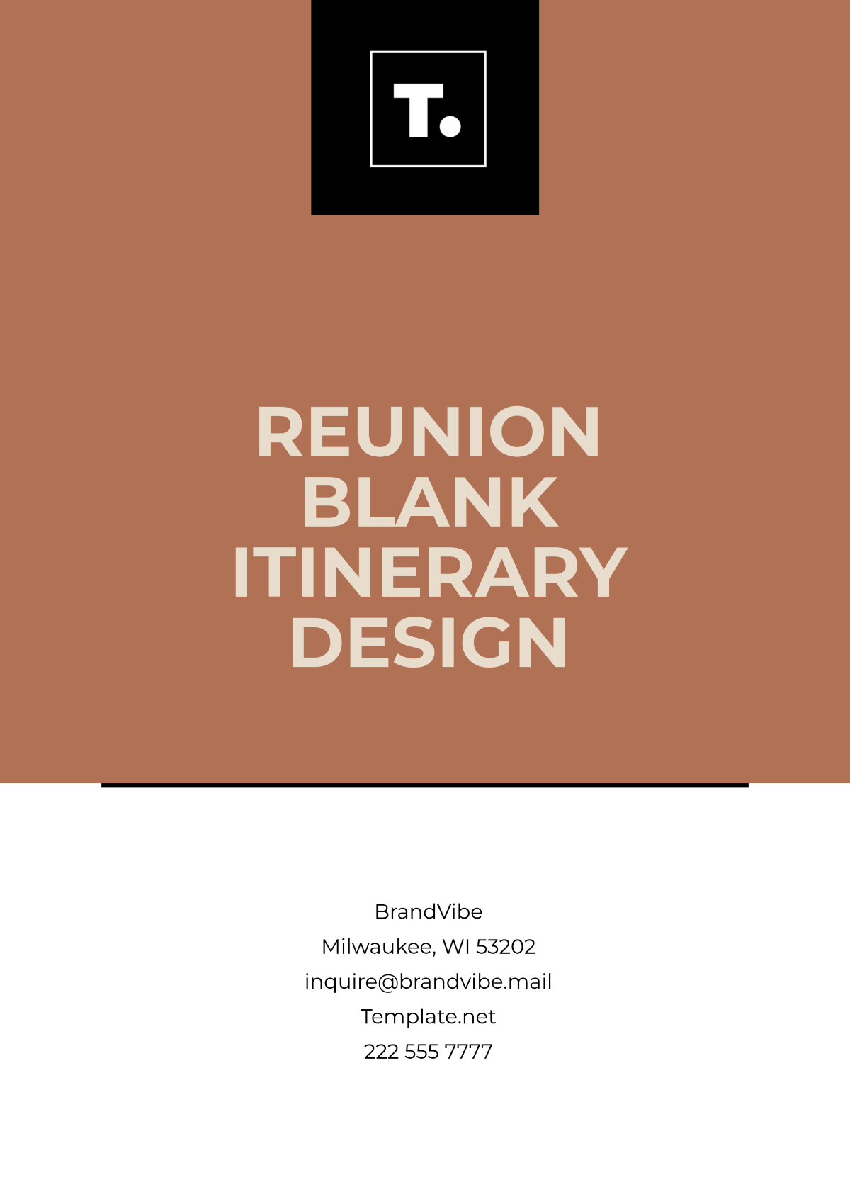 Reunion Blank Itinerary Design  Template - Edit Online & Download