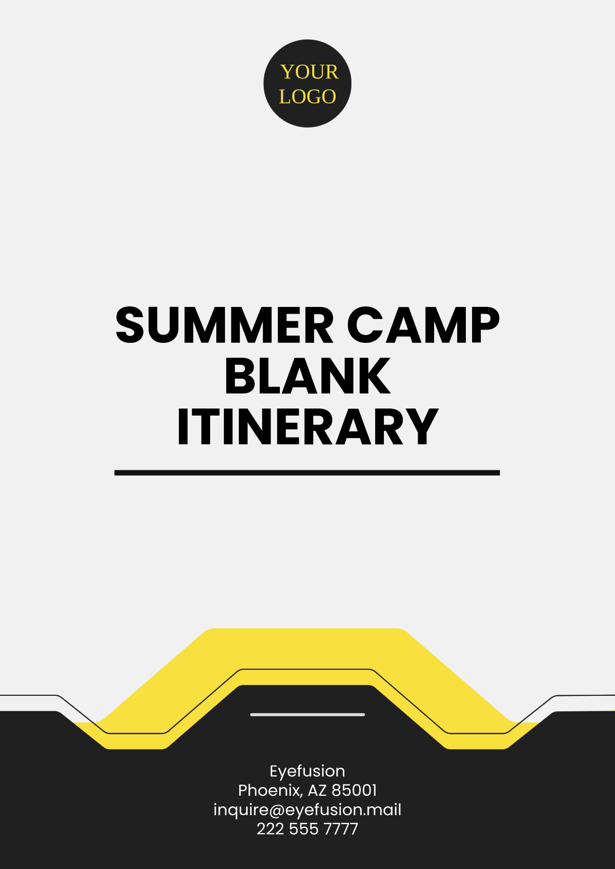 Summer Camp Blank Itinerary Template - Edit Online & Download